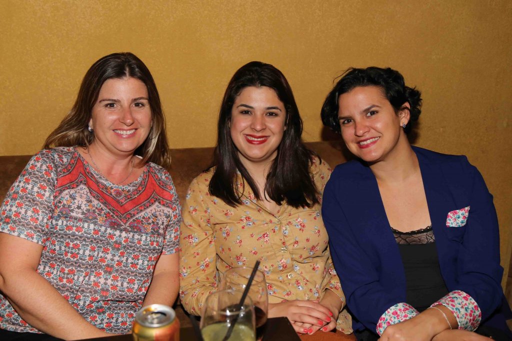 Margaret Grantham, do Centro de Turismo Alemão, com Stella Cardoso e Luciana Zacarias, ambas da Baobá Comunicação